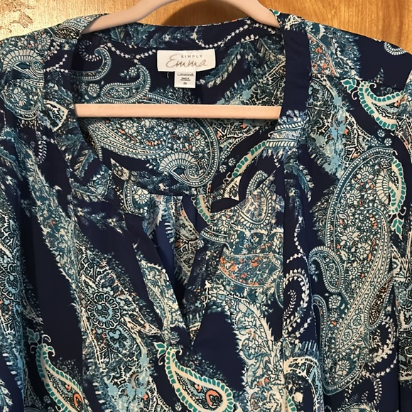 EUC Simply Emma 2X Tunic length blouse - Picture 5 of 5